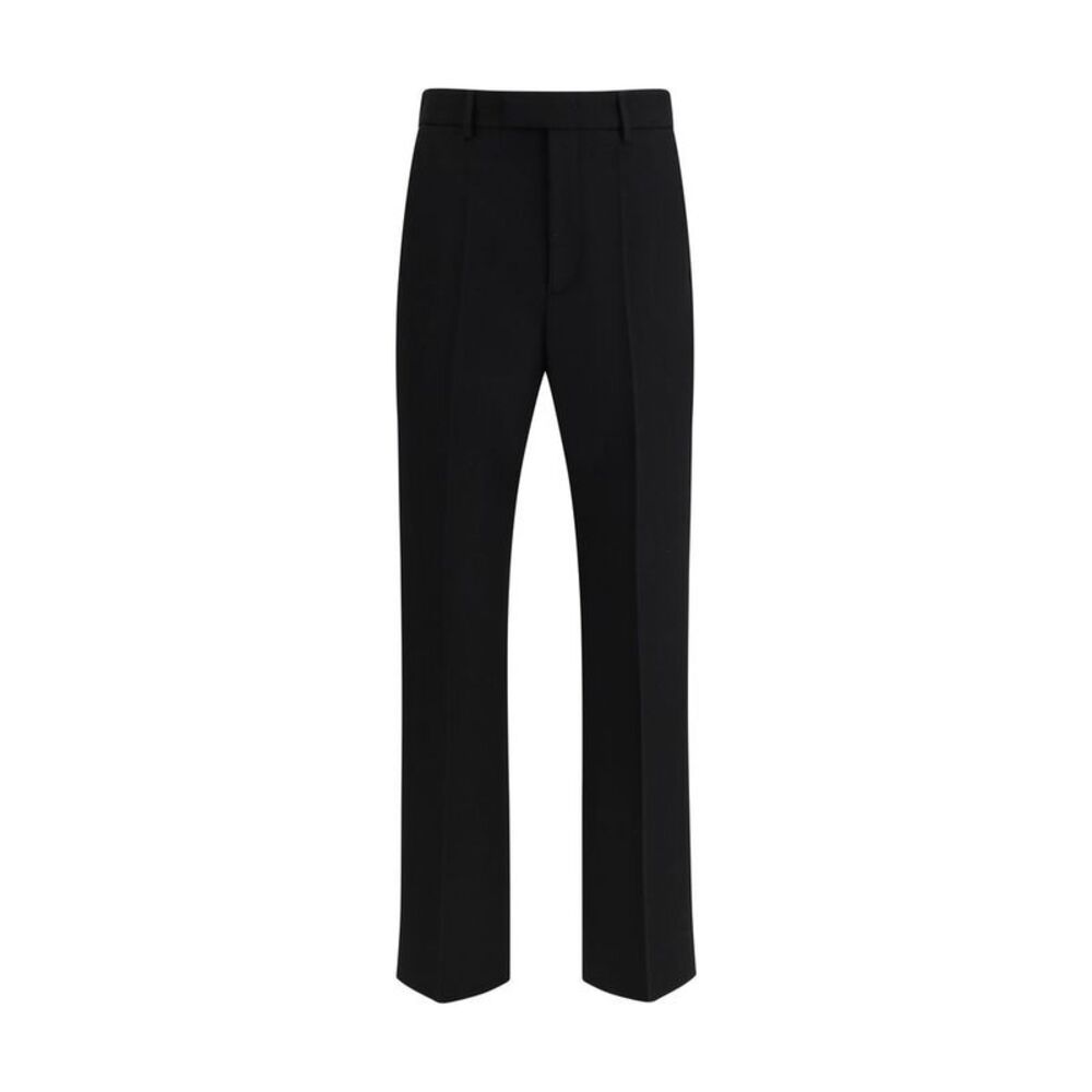 Valentino Black Fleece Wool Dress Men's Pants